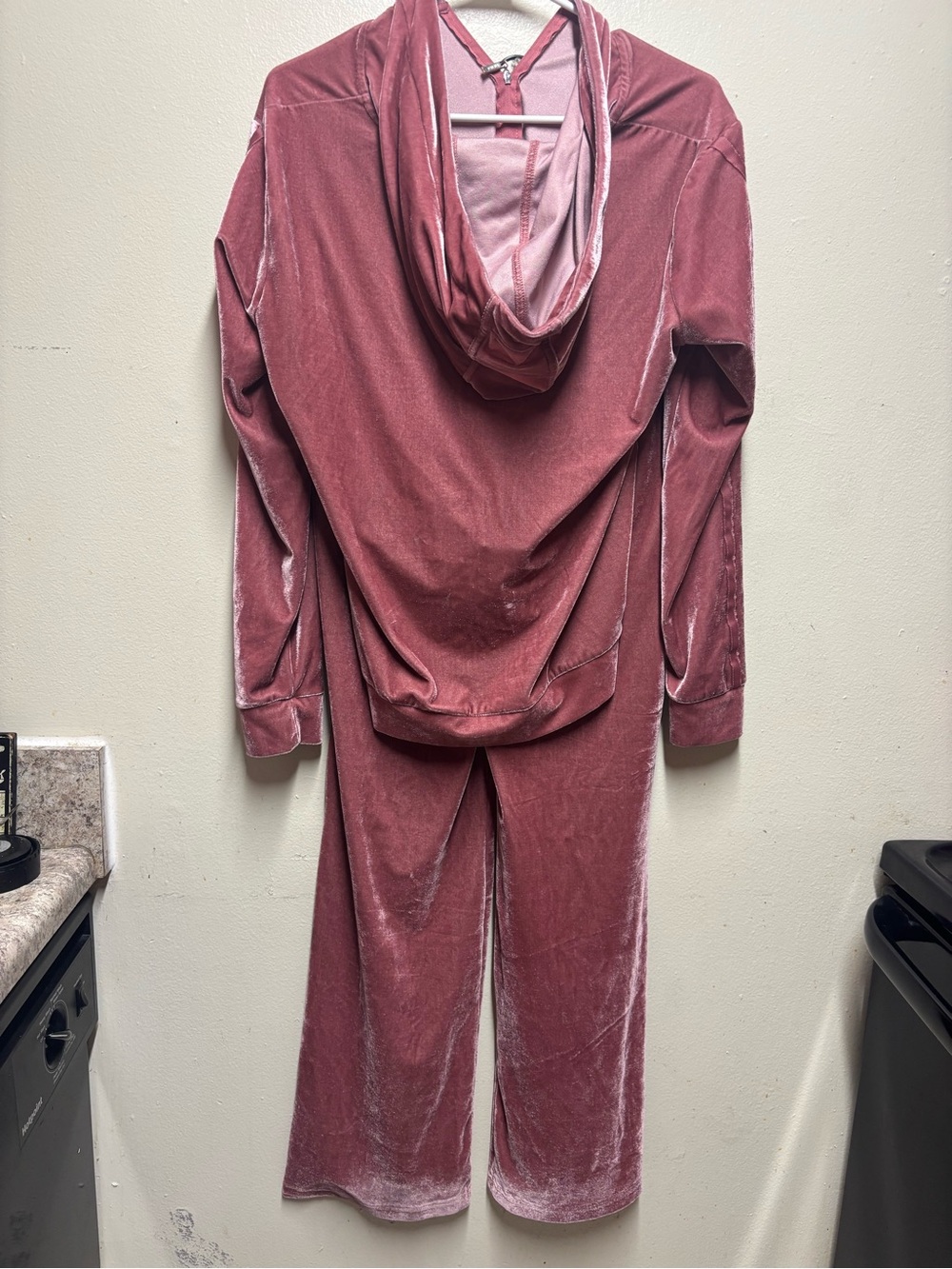 Serena Williams signature velour track set rose pink trim women's m hooded - Picture 4 of 5